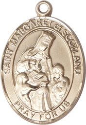 [7407KT] 14kt Gold Saint Margaret of Scotland Medal