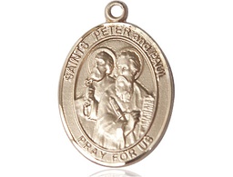 [7410KT] 14kt Gold Saint Peter St Paul Medal