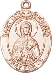 [7411KT] 14kt Gold Saint Lydia Purpuraria Medal