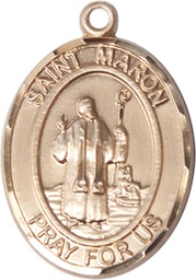 [7417KT] 14kt Gold Saint Maron Medal