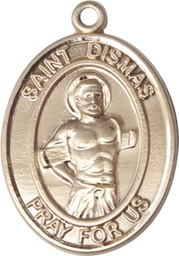 [7418KT] 14kt Gold Saint Dismas Medal