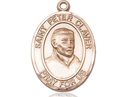 [7442KT] 14kt Gold Saint Peter Claver Medal