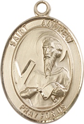 [8000KT] 14kt Gold Saint Andrew the Apostle Medal