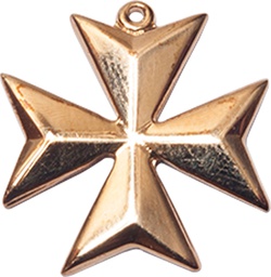 [5993KT-CX] 14kt Gold Maltese Cross Medal