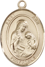 [8002KT] 14kt Gold Saint Ann Medal