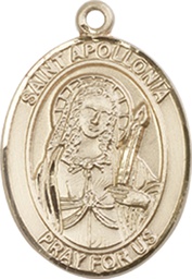 [8005KT] 14kt Gold Saint Apollonia Medal