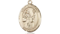 [8007KT] 14kt Gold Saint Augustine Medal
