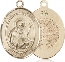 [8008KT] 14kt Gold Saint Benedict Medal