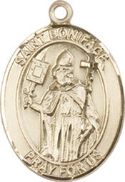 [8009KT] 14kt Gold Saint Boniface Medal