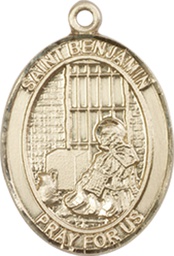 [8013KT] 14kt Gold Saint Benjamin Medal