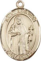 [8018KT] 14kt Gold Saint Brendan the Navigator Medal