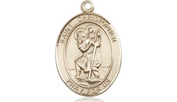 [8022KT] 14kt Gold Saint Christopher Medal