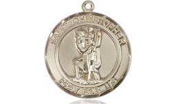 [8022RDKT] 14kt Gold Saint Christopher Medal