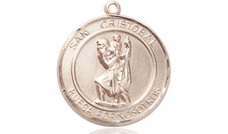 [8022RDSPKT] 14kt Gold San Cristobal Medal