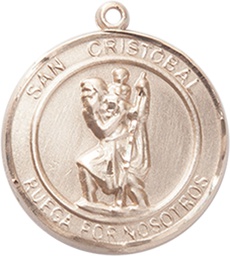 [8022RDSPKT] 14kt Gold San Cristobal Medal