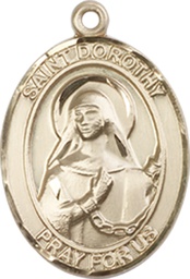 [8023KT] 14kt Gold Saint Dorothy Medal