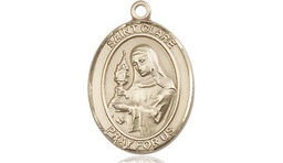[8028KT] 14kt Gold Saint Clare of Assisi Medal