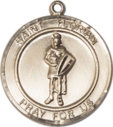 [8034RDKT] 14kt Gold Saint Florian Medal