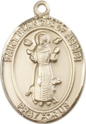 [8036KT] 14kt Gold Saint Francis of Assisi Medal