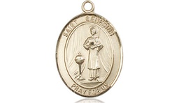 [8038KT] 14kt Gold Saint Genesius of Rome Medal