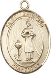 [8038KT] 14kt Gold Saint Genesius of Rome Medal