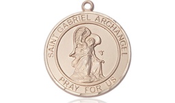 [8039RDKT] 14kt Gold Saint Gabriel the Archangel Medal