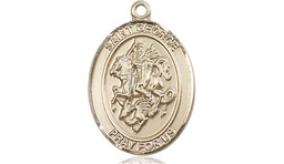 [8040KT] 14kt Gold Saint George Medal