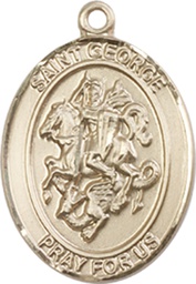 [8040KT] 14kt Gold Saint George Medal