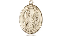 [8041KT] 14kt Gold Saint Genevieve Medal