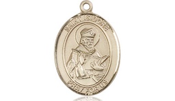 [8049KT] 14kt Gold Saint Isidore of Seville Medal