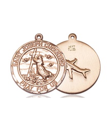 [8057RDKT] 14kt Gold Saint Joseph of Cupertino Medal