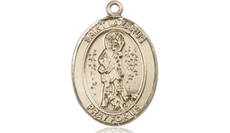 [8066KT] 14kt Gold Saint Lazarus Medal