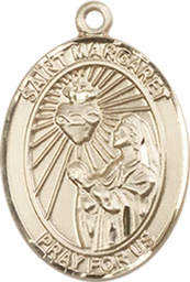 [8072KT] 14kt Gold Saint Margaret Mary Alacoque Medal