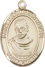 [8073KT] 14kt Gold Saint Maximilian Kolbe Medal