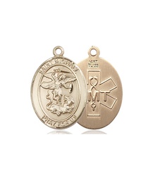 [8076KT10] 14kt Gold Saint Michael EMT Medal