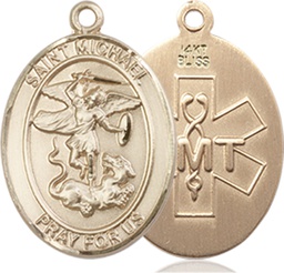 [8076KT10] 14kt Gold Saint Michael EMT Medal