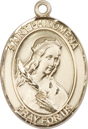 [8077KT] 14kt Gold Saint Philomena Medal