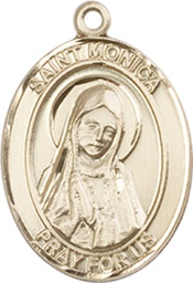 [8079KT] 14kt Gold Saint Monica Medal