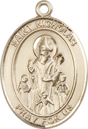 [8080KT] 14kt Gold Saint Nicholas Medal
