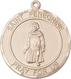 [8088RDKT] 14kt Gold Saint Peregrine Medal