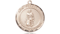 [8088RDSPKT] 14kt Gold San Peregrino Medal