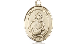 [8090KT] 14kt Gold Saint Peter the Apostle Medal
