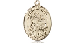 [8092KT] 14kt Gold Saint Raphael the Archangel Medal