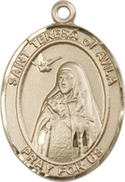[8102KT] 14kt Gold Saint Teresa of Avila Medal