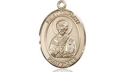 [8105KT] 14kt Gold Saint Timothy Medal