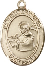 [8108KT] 14kt Gold Saint Thomas Aquinas Medal