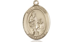 [8116KT] 14kt Gold Saint Zachary Medal