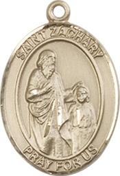 [8116KT] 14kt Gold Saint Zachary Medal