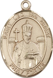 [8120KT] 14kt Gold Saint Leo the Great Medal