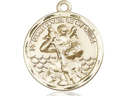 [0036CKT] 14kt Gold Saint Christopher Medal